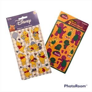 Deadstock Disney Winnie The Pooh & Barney Stickers